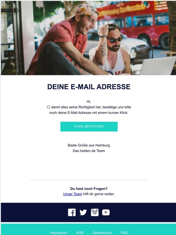 Fast fertig - Bitte bestätige noch Deine E-mail Adresse