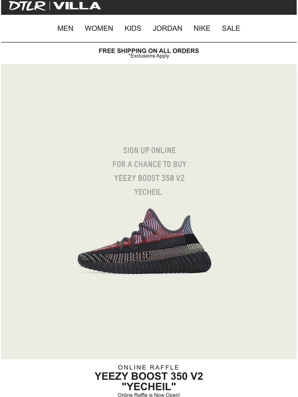 dtlr villa yeezy raffle