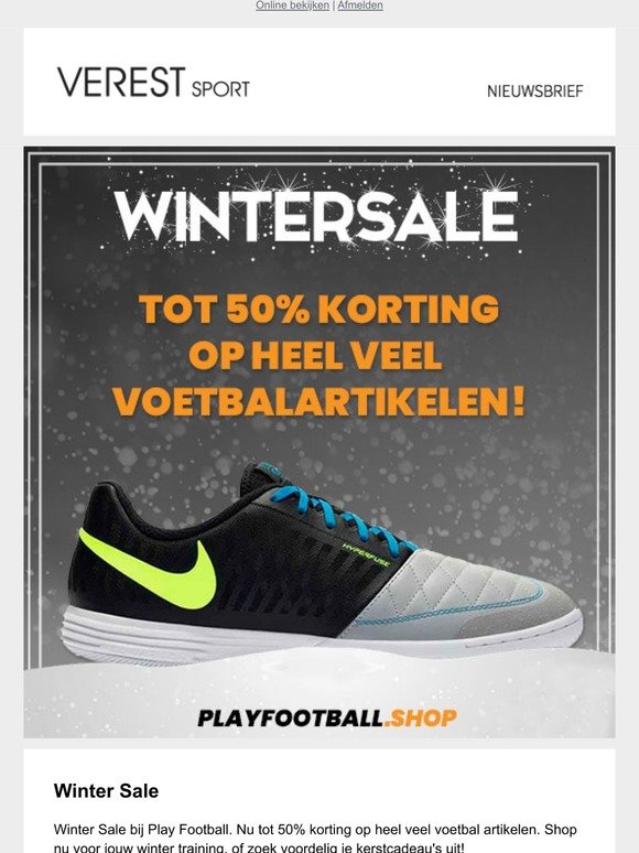 Winter Sale bij Play Football | Tot 50% korting op heel veel voetbalartikelen