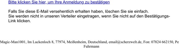Bitte bestätigen Sie Ihre Anmeldung