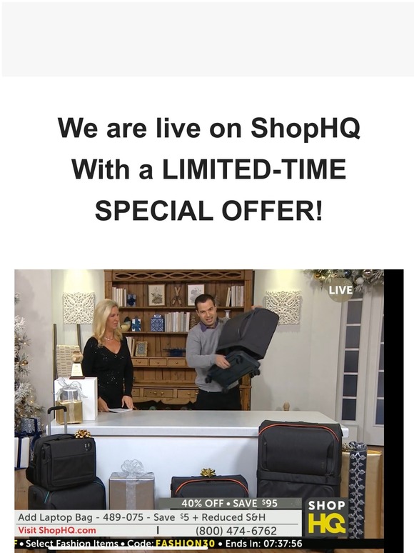 LIVE Now on ShopHQ - LIMITED TIME SPECIAL OFFER