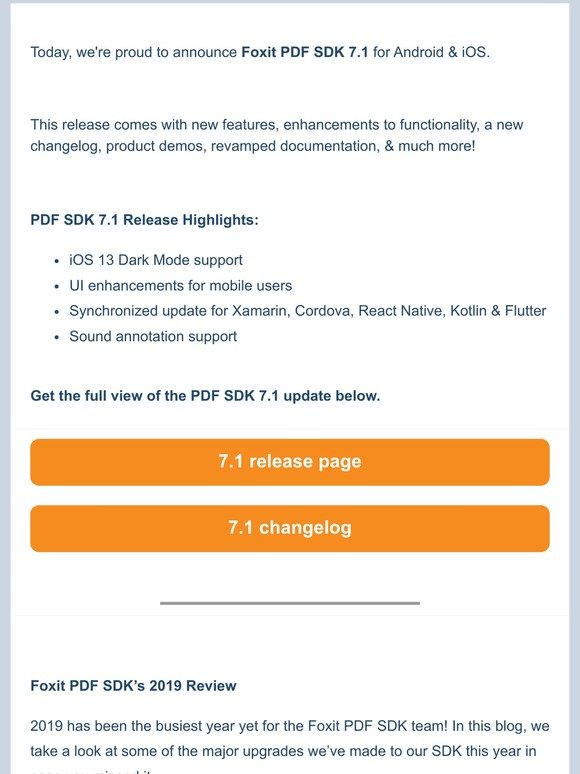 JUST RELEASED: Foxit PDF SDK 7.1 for Android & iOS