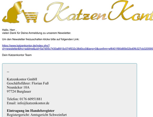 Newsletter Katzenkontor