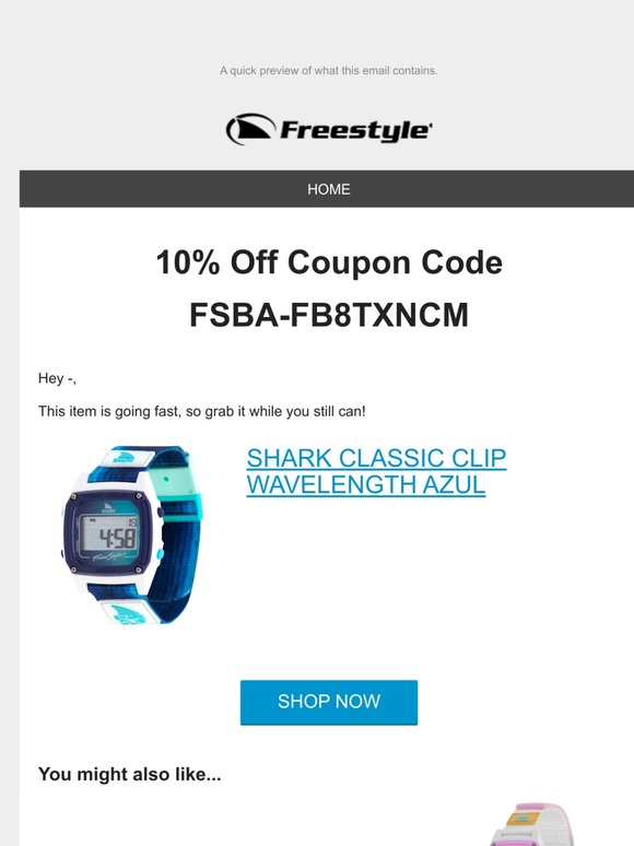 Freestyle shark watch discount coupon