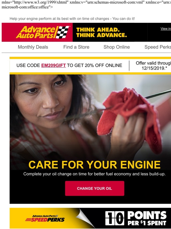 Advance Auto Parts Change Your Oil + Save 20 Milled