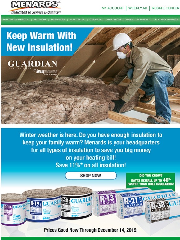 Menards Keep Warm With New Insulation! Milled