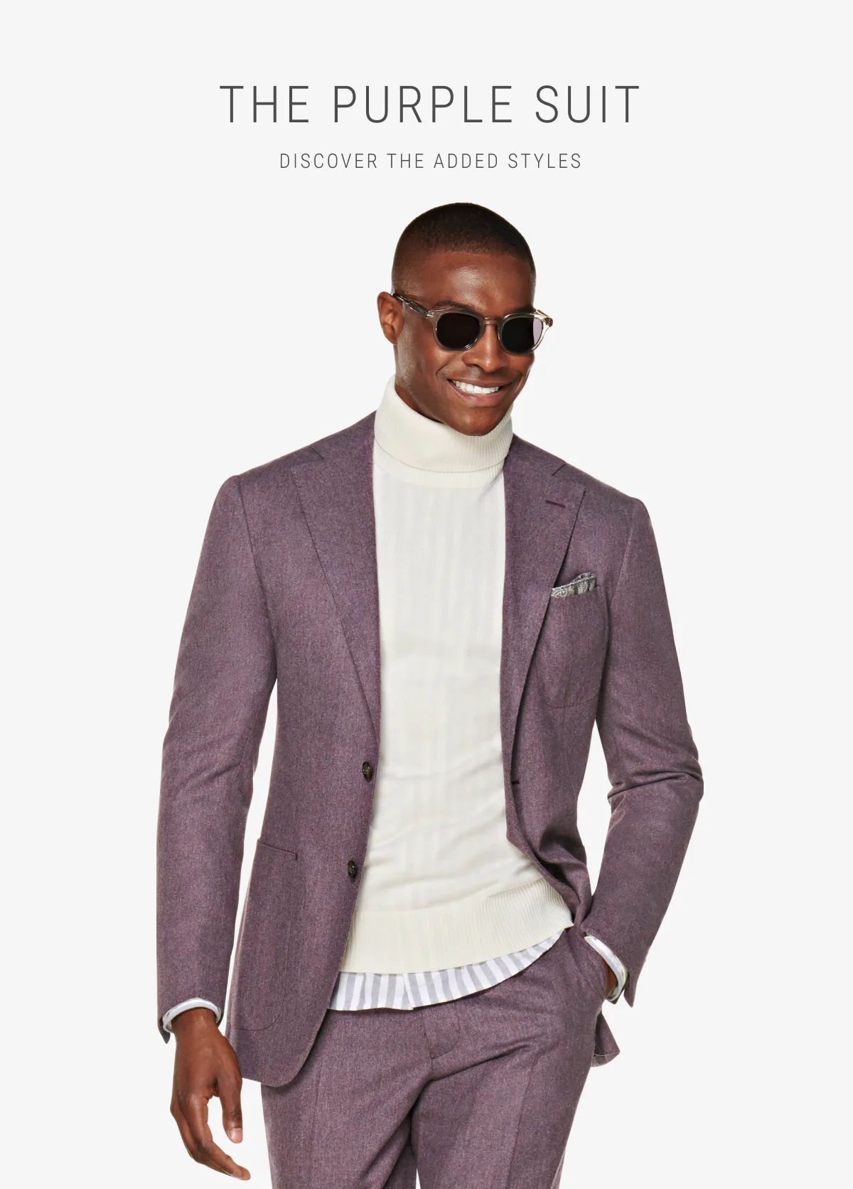 shirt with purple suit