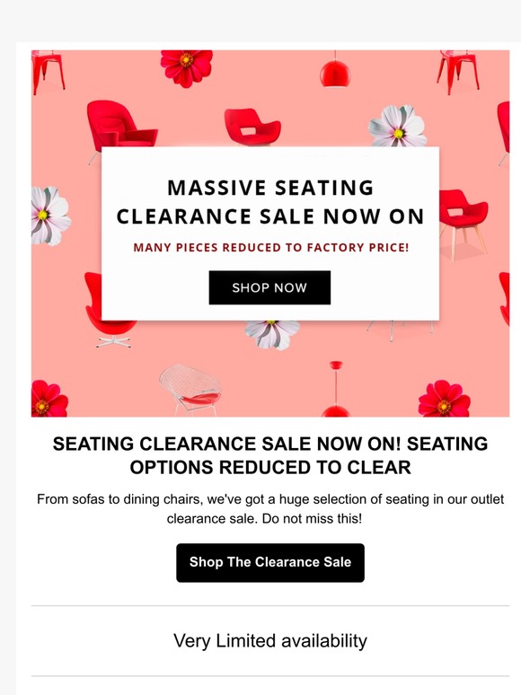 SEATING CLEARANCE SALE! SOFAS TO DINING CHAIRS REDUCED TO CLEAR