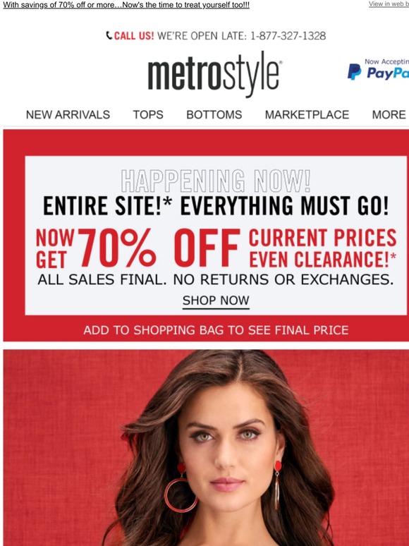 metrostyle Great Deals on Holiday Gifts! Everything is NOW 70 OFF