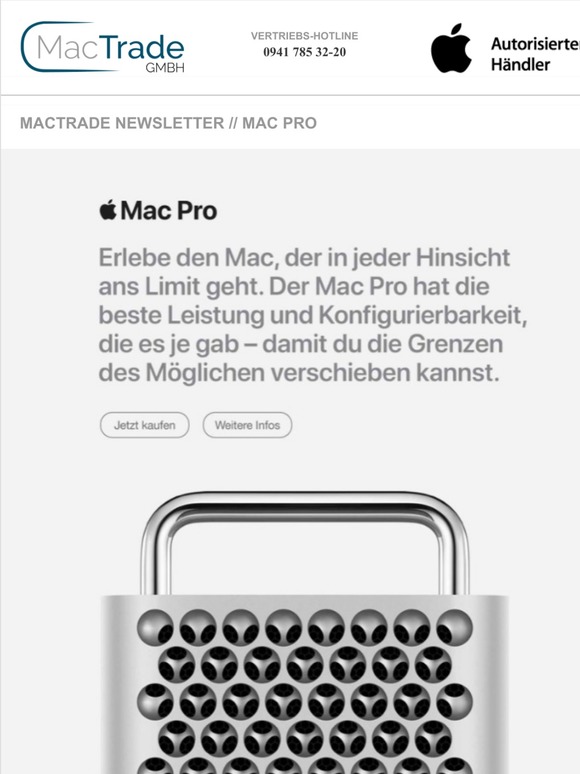 Der neue Mac Pro, jetzt erhältlich bei MacTrade!