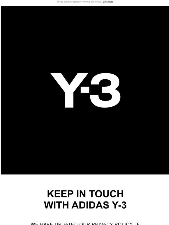 New Privacy Policy for adidas Y-3