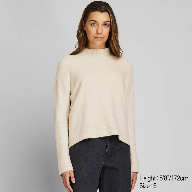 uniqlo souffle yarn mock neck sweater