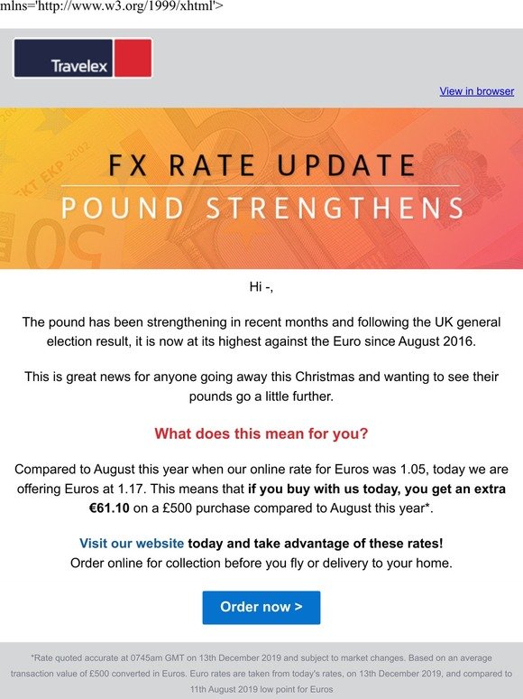 Better Rates As The Pound Strengthens