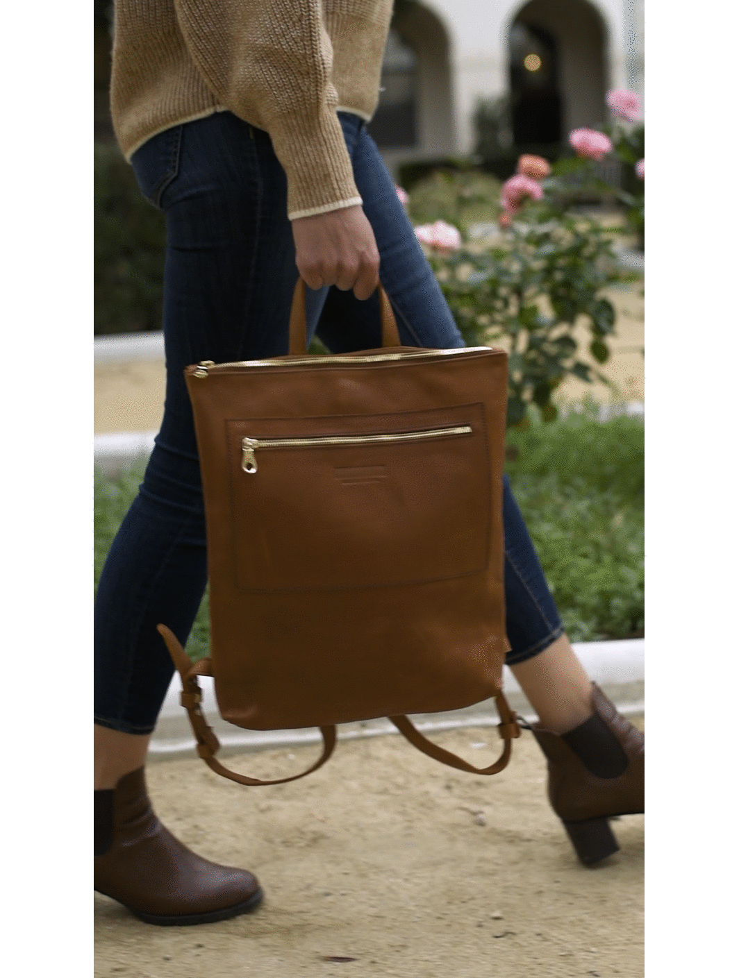 parker clay miramar leather backpack