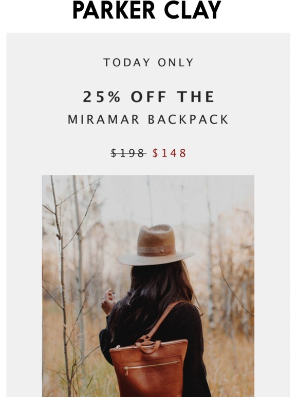 parker clay miramar leather backpack
