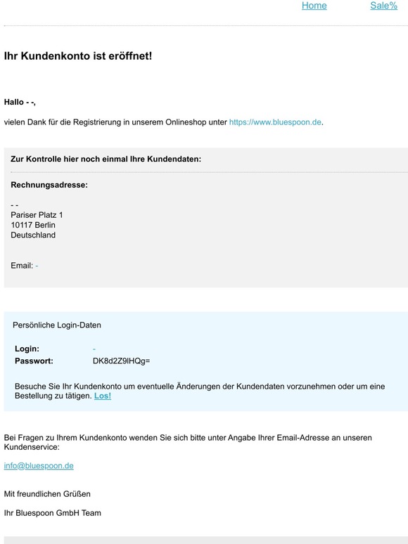 Sie haben Ihr Kundenkonto erfolgreich erstellt