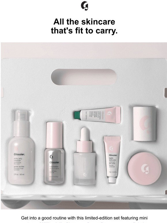 glossier mini skincare set