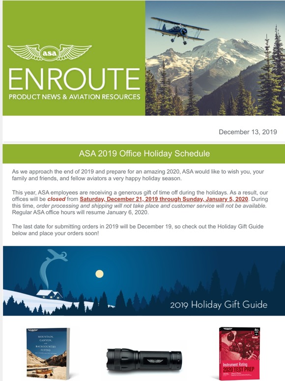 ENROUTE eNewsletter - December 13, 2019