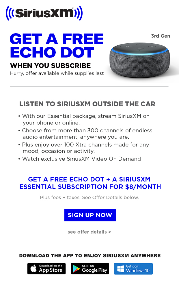 sirius free echo dot