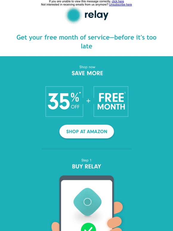 Final day for 35% off Relay