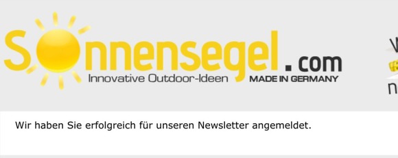 Newsletter Anmeldung erfolgreich