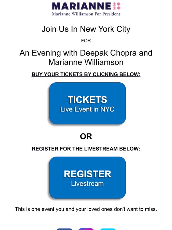 Just Two Days Till An Evening with Deepak and Marianne
