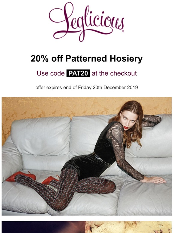 Leglicious 20 off Patterned Tights and Stockings with code PAT20