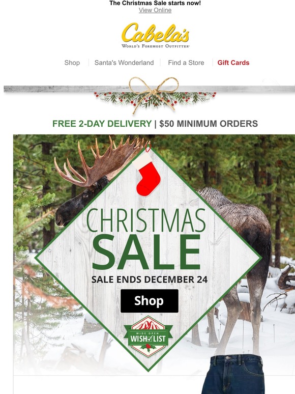 Cabela's Snag these savings before Christmas Milled