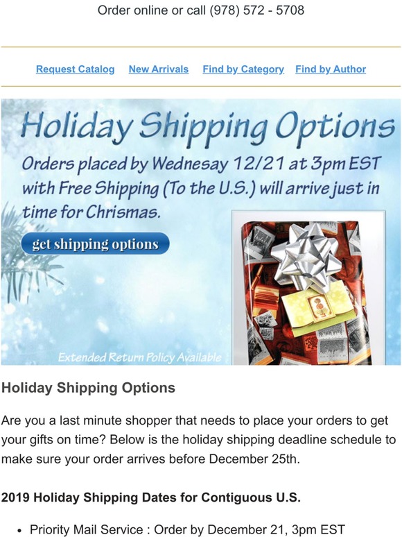 Order by  12/21 to have it arrive just in time...