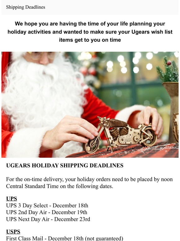 Get Your UGears on time!