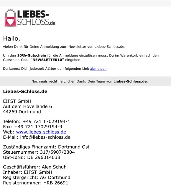 Newsletter Anmeldung erfolgreich