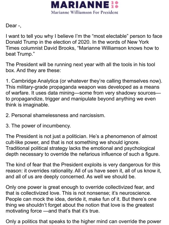 Newsflash! I’m the most electable candidate
