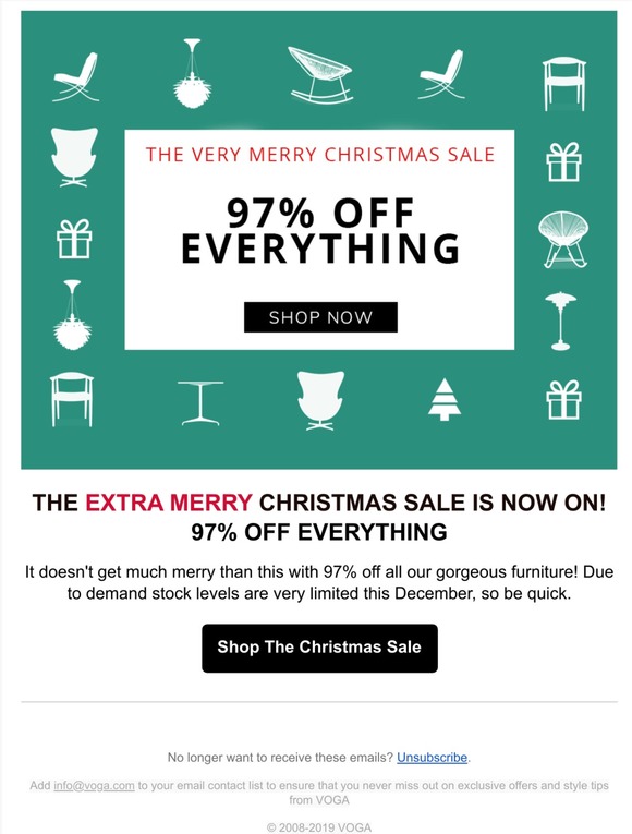 THE VERY MERRY CHRISTMAS SALE! 97% OFF EVERYTHING