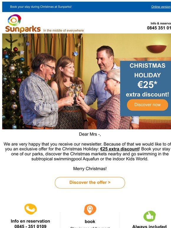 €25 extra discount with this newsletter