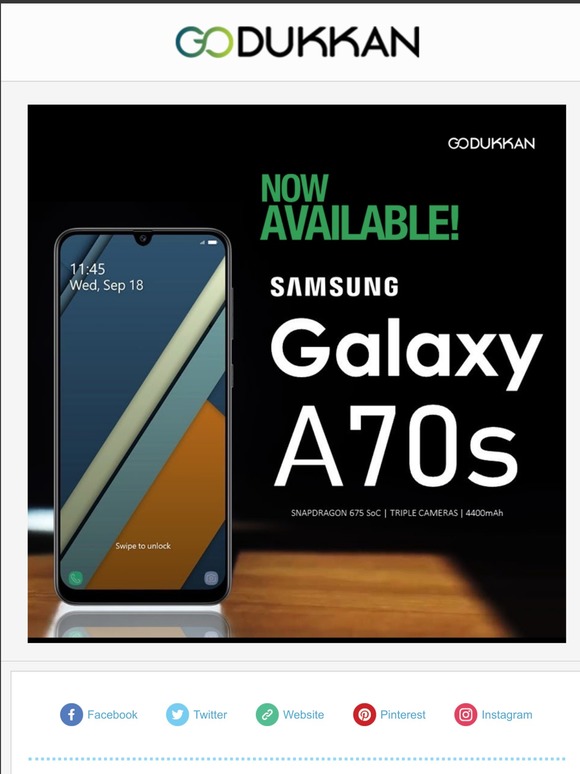 Samsung Galaxy A70s Now Available