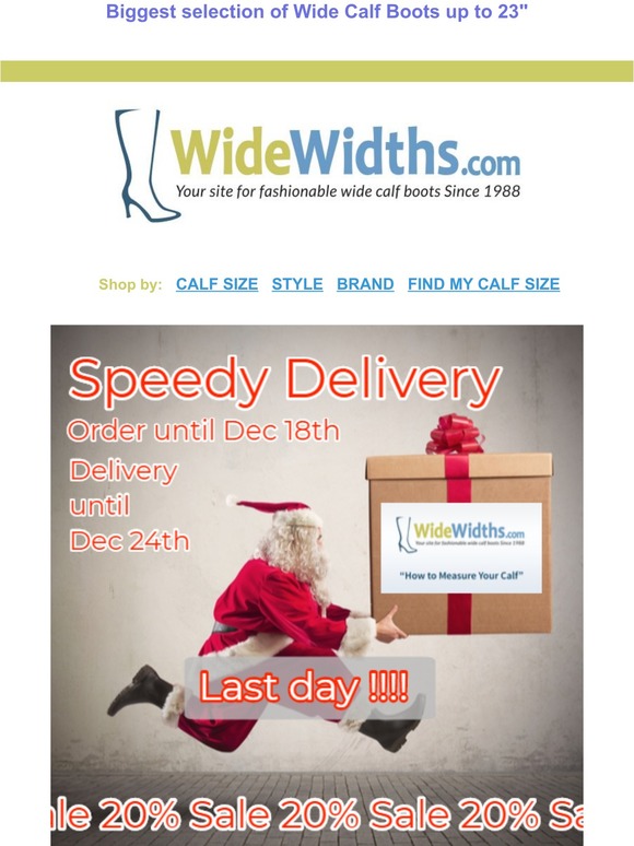 Last day for a speedy delivery for your Christmas boots | so order today, Dec 18th | 20% Off sitewide |  🎁👢😍