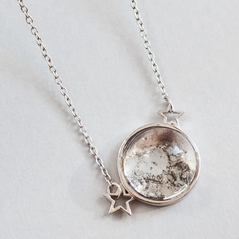 Image of Sterling Silver Starfield Necklace Made With Moon Meteorite