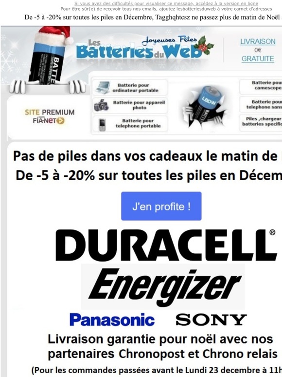 Faites le plein de piles avant Noël