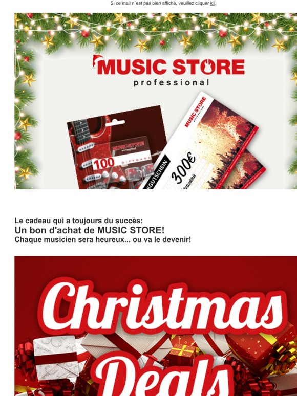 Noël sauvé... avec le bon d'achat de MUSIC STORE!