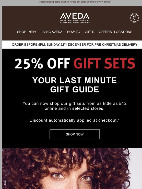 Aveda Uk 25 Off Gift Sets Receive Before Christmas Milled