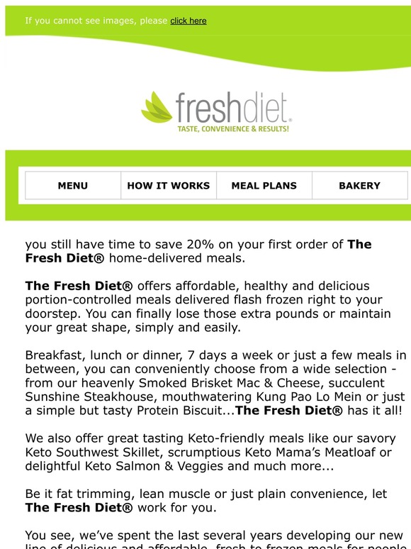 Eat Healthy, Look Great and Save 20%