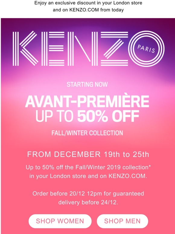 kenzo 50 off 2019