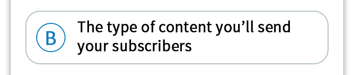 2 - The type of content you’ll send your subscribers