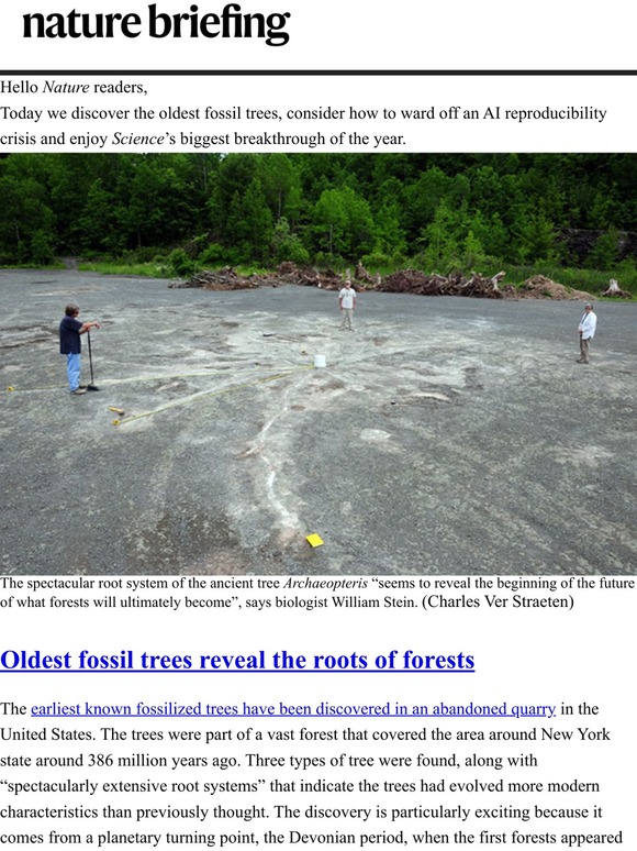 Nature Journal Oldest known fossil trees rewrite the history of