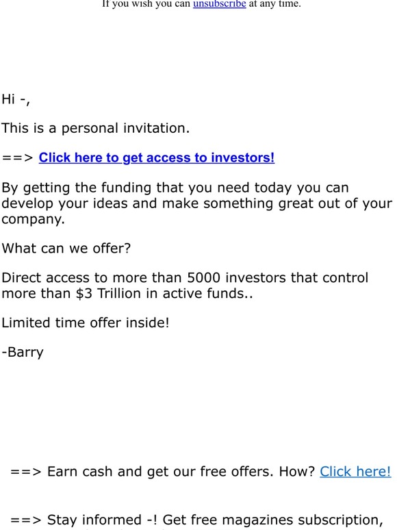 -You've been personally selected