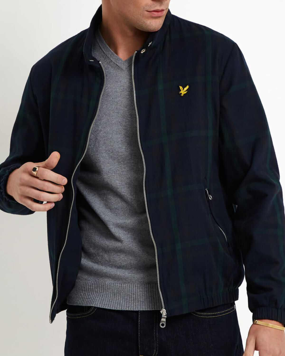 lyle and scott tartan harrington jacket