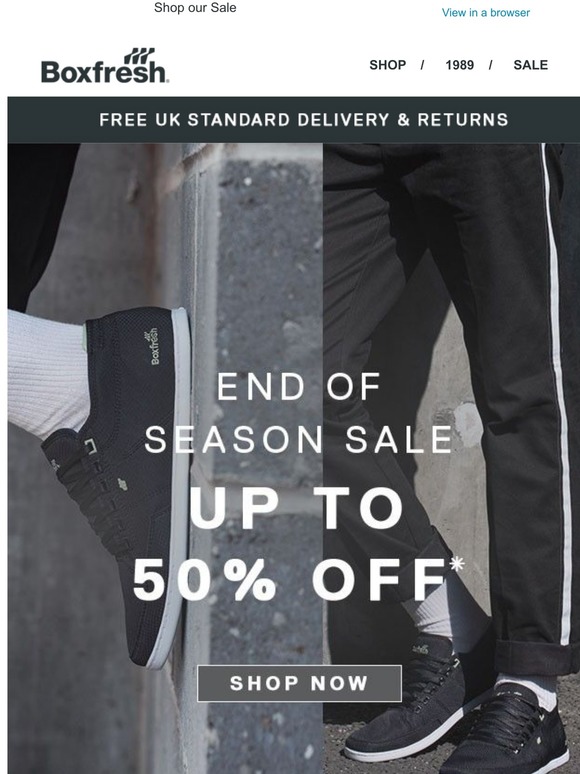 Up to 50% off | End of season sale