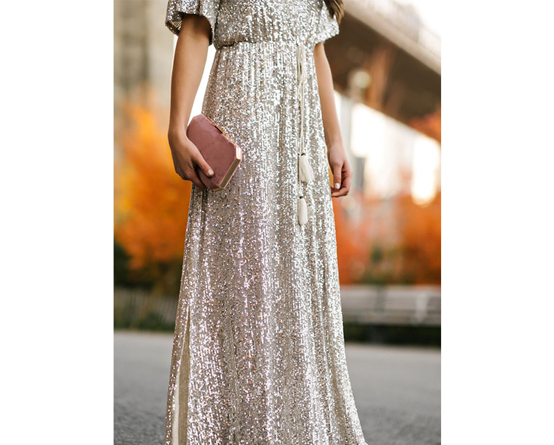 celia silver sequin maxi dress