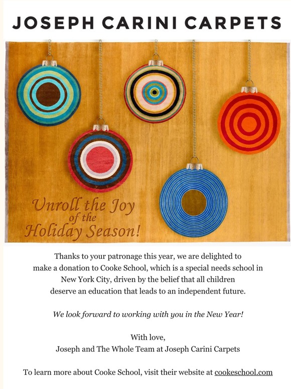 Happy Holidays from Joseph Carini Carpets! ❄