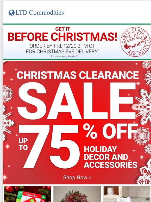 LTD Commodities Christmas CLEARANCE Has Begun! Up To 75 Off! Milled